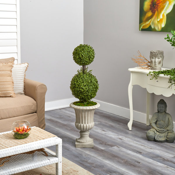 Primrue 48" Artificial Boxwood Topiary in Urn Wayfair